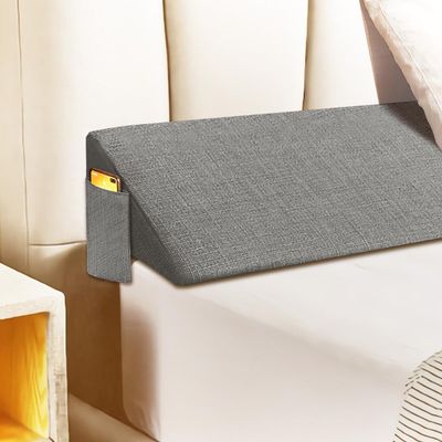 Bed Wedge Pillow for Headboard, Mattress Wedge Bolster Pillow for Cal King BedBed Space Filler, Close the Gap (0-12") between Headboard and Mattress, Stop Loosing Your Pillows(72x6x6inDark Grey)