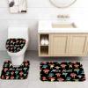 Funny Mushroom Buth Bath Mat Set, Fun Cute Sexy Butt 70S 80S Fabric Bathroom Mat Set,Hippie Psychedelic Aesthetic Colorful Unique Set Soft Toilet Lid Cover and Contour Mat and Bath Mat(Black) view 1
