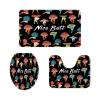 Funny Mushroom Buth Bath Mat Set, Fun Cute Sexy Butt 70S 80S Fabric Bathroom Mat Set,Hippie Psychedelic Aesthetic Colorful Unique Set Soft Toilet Lid Cover and Contour Mat and Bath Mat(Black) view 3