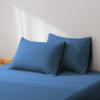15 Inch Deep Pocket Bed Sheet Set 3 Piece - Basics Lightweight Extra Soft Fitted Sheet Flat Sheet Set - 100% Microfiber Bed Sheet Set with Pillowcases (Twin, Navy Blue) view 3