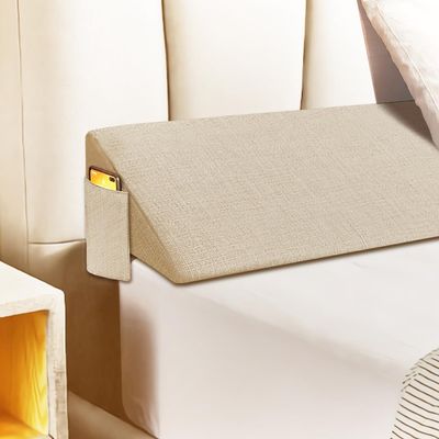 WUIOYNF Bed Wedge Pillow for Headboard, Mattress Wedge Bolster Pillow for Queen BedBed Space Filler, Close The Gap (0-12") between Headboard and Mattress, Stop Loosing Your Pillows(60x10x6inBeige)