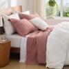 Bedsure Quilts Queen Size - Lightweight Bedspreads Queen Size with Basket Weave Pattern, Soft Quilt Bedding Set, Grayish Pink Comforter Set Coverlet for All Seasons with 2 Pillow Shams (90" x 96") view 4