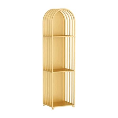 Rieort Fashion Bookshelf Stylish Bookshelf Dimensional Frame Design Bookcase Iron Arched Rack Bookcase Large Capacity Design Bookshelves not Shaking