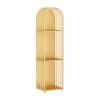 Rieort Fashion Bookshelf Stylish Bookshelf Dimensional Frame Design Bookcase Iron Arched Rack Bookcase Large Capacity Design Bookshelves not Shaking view 1