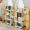 Rieort Fashion Bookshelf Stylish Bookshelf Dimensional Frame Design Bookcase Iron Arched Rack Bookcase Large Capacity Design Bookshelves not Shaking view 2