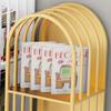 Rieort Fashion Bookshelf Stylish Bookshelf Dimensional Frame Design Bookcase Iron Arched Rack Bookcase Large Capacity Design Bookshelves not Shaking view 4