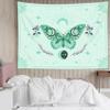HVEST Butterfly Wall Tapestry Bohemia Mandala Wall Hanging Green Leaf Plant and Floral with Stars Moon Tapestry for Bedroom Living Room Dorm Decor, 51L X 59W inches view 1