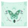 HVEST Butterfly Wall Tapestry Bohemia Mandala Wall Hanging Green Leaf Plant and Floral with Stars Moon Tapestry for Bedroom Living Room Dorm Decor, 51L X 59W inches view 2