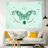 HVEST Butterfly Wall Tapestry Bohemia Mandala Wall Hanging Green Leaf Plant and Floral with Stars Moon Tapestry for Bedroom Living Room Dorm Decor, 51L X 59W inches view 3