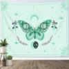 HVEST Butterfly Wall Tapestry Bohemia Mandala Wall Hanging Green Leaf Plant and Floral with Stars Moon Tapestry for Bedroom Living Room Dorm Decor, 51L X 59W inches view 4