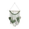 Macrame Wall Art Hanging Boho Feather Leaves Macrame Wall Hanging Tapestry Macrame Wall Mounted Decoration Feather Wall Art Tapestry For Nursery,Livingroom,Bedroom,Dorm Background Ornaments (Green) view 1