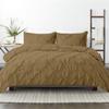 All Season Down Alternative Premium Pinch Pleated Comforter Sets 500 GSM 100% Soft Egyptian Cotton 1-Pintuck Comforter with 2-Pintuck Pillowsham-Oversized Queen Size, Taupe view 1