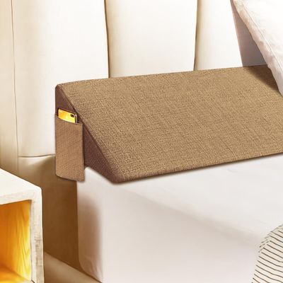 Bed Wedge Pillow for Headboard, Mattress Wedge Bolster Pillow for Cal King BedBed Space Filler, Close the Gap (0-12") between Headboard and Mattress, Stop Loosing Your Pillows(72x8x6inLight Brown)