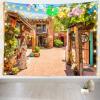 Loccor European Street Tapestry New Mexico Old Town Shops Restaurants in Historic Albuquerque Wall Hangings for Travel Hiking Party Home Living Room Bedroom Street View Tapestry 60''x50'' view 1