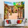 Loccor European Street Tapestry New Mexico Old Town Shops Restaurants in Historic Albuquerque Wall Hangings for Travel Hiking Party Home Living Room Bedroom Street View Tapestry 60''x50'' view 3