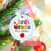 3rd Grade School Teacher Ornament Christmas, Personalized Teaching Christmas Ornament 2026, Teacher Ornaments for Xmas Tree 2026, Third Grade Teachers, Custom Teacher's Name Ornament view 2