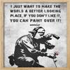 SIGNWIN Framed Banksy Museum Wall Art, Grey Dark Industrial Style Wall Decor Prints, Inspirational Quotes Wall Dcor for Living Room, Bedroom - 12"x16" Natural view 1