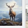 Handsome Deer Window Privacy Film Mountain Nature Landscape Wildlife Stained Glass Window Film Sun Blocking Heat Control Decorative Window Covering Film for Home Office 23.6Wx35.4L view 3