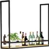 BABYCE Wine Rack Shelf Champagne Glass Rack Bar Unit Floating Shelves, Ceiling Storage Rack, Metal Frame Display Rack, Shelving Unit for Farmhouse, Kitchen, Bar (Size : 100 * 30 * 80cm) view 1