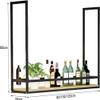 BABYCE Wine Rack Shelf Champagne Glass Rack Bar Unit Floating Shelves, Ceiling Storage Rack, Metal Frame Display Rack, Shelving Unit for Farmhouse, Kitchen, Bar (Size : 100 * 30 * 80cm) view 2