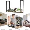 BABYCE Wine Rack Shelf Champagne Glass Rack Bar Unit Floating Shelves, Ceiling Storage Rack, Metal Frame Display Rack, Shelving Unit for Farmhouse, Kitchen, Bar (Size : 100 * 30 * 80cm) view 3