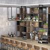BABYCE Wine Rack Shelf Champagne Glass Rack Bar Unit Floating Shelves, Ceiling Storage Rack, Metal Frame Display Rack, Shelving Unit for Farmhouse, Kitchen, Bar (Size : 100 * 30 * 80cm) view 4