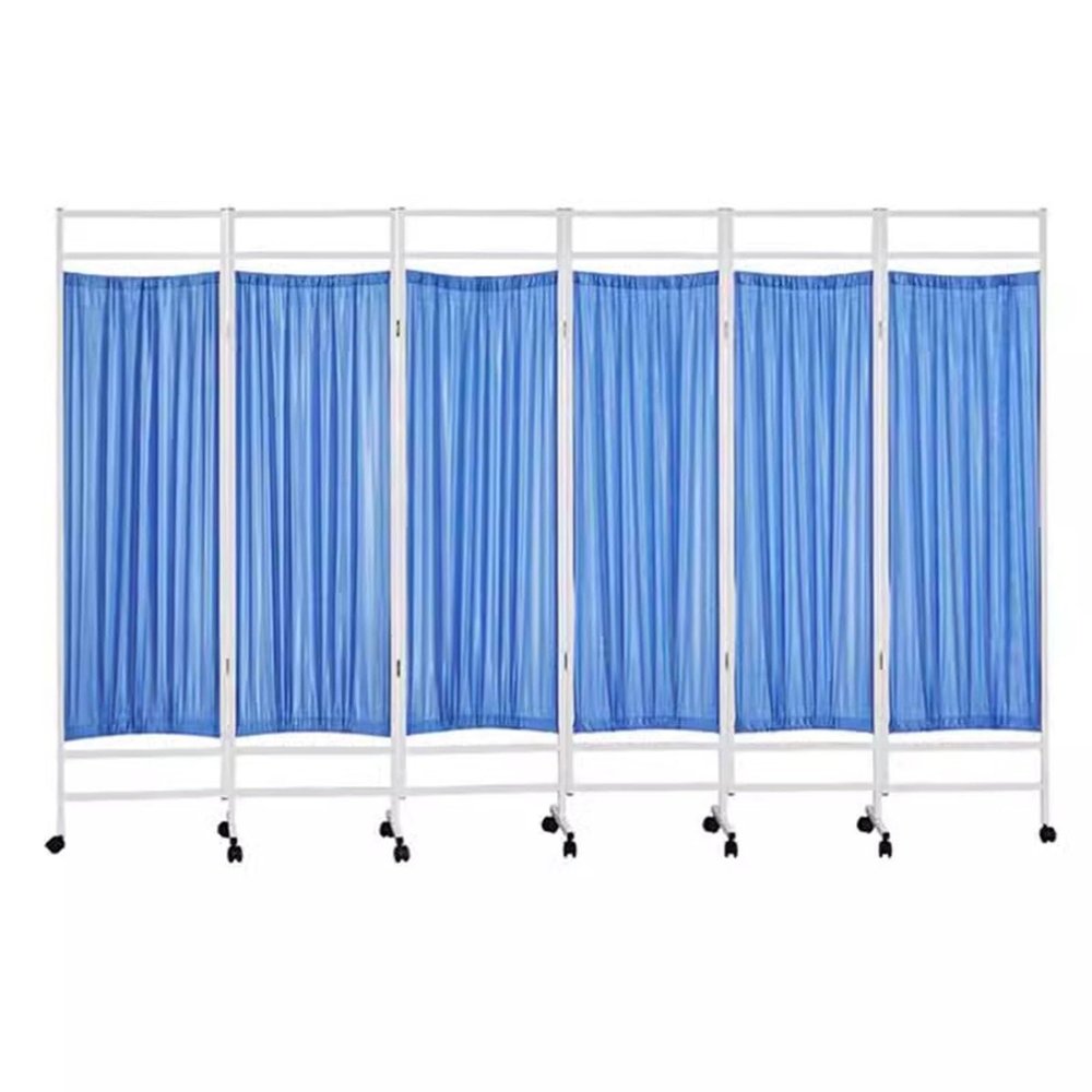 3 4 5 6 Panel Medical Mobile Privacy Screens, Folding Iron Frame Professional Hospital Grade Screen Partitions, Ward/Beauty Salon/Health Museum Standing Door Partition ( Size : 6 Panels-W300cm(9.8ft/1