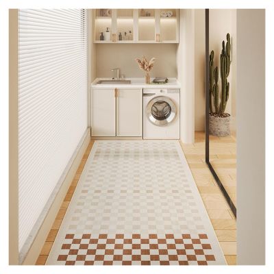 2ft 3ft 4ft 5ft 8ft 10ft 12ft 15ft 20ft Extra Long Runner Rugs for Hallways, Contemporary Washable Carpet Area Rug Non Slip for Living Room Kitchen, Multicolor Squares Geometric Floor Mat (Color : Be