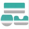 Houseown Farmhouse Bathroom Rugs Mat Sets 3 Piece, Gradient Teal and White Grayish Bathroom Decor Mat Set with Non-Slip Rug, Toilet Lid Cover and Bath Mat Accessories view 1