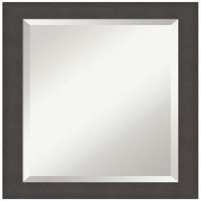 Amanti Art Silver Wall Mirror 24x20 Blaine Light Pewter Narrow Rectangle Bathroom Mirror for Wall Decor Living Room, Small Modern Frame, Hangs Horizonally and Vertically, Bathroom Decor, Beveled Edge
