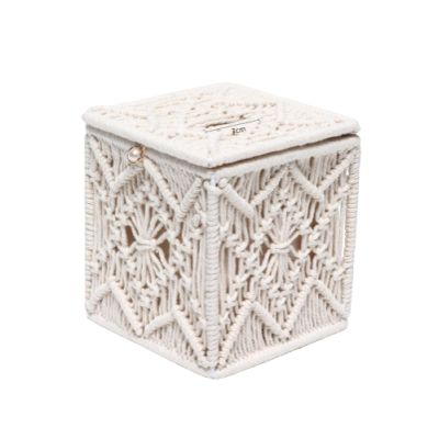 Paper Towel Box, Household Paper Towel Box, Creative Cotton Rope Woven Paper Box 15 * 14 * 14