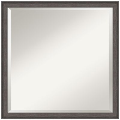 Amanti Art Silver Wall Mirror 22x22 Florence Pewter Square Bathroom Mirror for Wall Decor Living Room, Medium Casual Frame, Hangs Horizonally and Vertically, Bathroom Decor, Beveled Edge