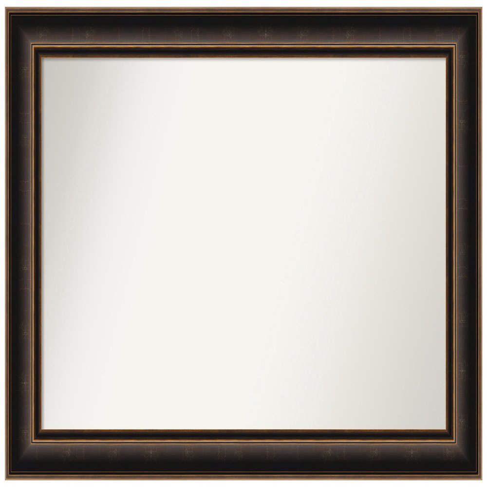 Amanti Art Bronze Bathroom Mirror for Over Sink, 30x42 Villa Oil Rubbed Bronze Rectangle Vanity Mirror, Large Casual Wood Frame, Hangs Horizonally and Vertically, Bathroom Wall Decor, Non-Beveled Edge