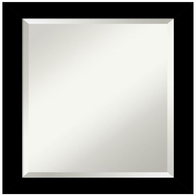 Amanti Art Black Wall Mirror 23x19 Brushed Black Rectangle Bathroom Mirror for Wall Decor Living Room, Small Modern Frame, Hangs Horizonally and Vertically, Bathroom Decor, Beveled Edge