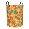 Tropical Tiki Pineapple Hibiscus Laundry Hamper with Durable Handle Waterproof Collapsible Laundry Basket Round Storage Basket Dirty Clothes Organizer Bag for Bedroom Bathroom Dorm Office view 2