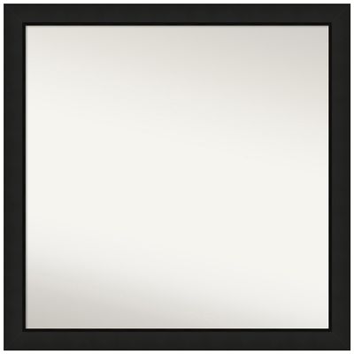 Amanti Art Black Wall Mirror 29x29 Midnight Black Narrow Square Bathroom Mirror for Wall Decor Living Room, Large Casual Wood Frame, Hangs Horizonally and Vertically, Bathroom Decor, Non-Beveled Edge