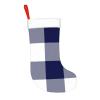 Yssammns Christmas Stockings, Navy Blue and White Check Plaid Christmas Fireplace Hanging Stockings Classic Stockings for Family Holiday Xmas Party Decorations view 2