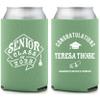 Personalized Senior Class Graduation Full Color Can Coolers (Sage) view 1