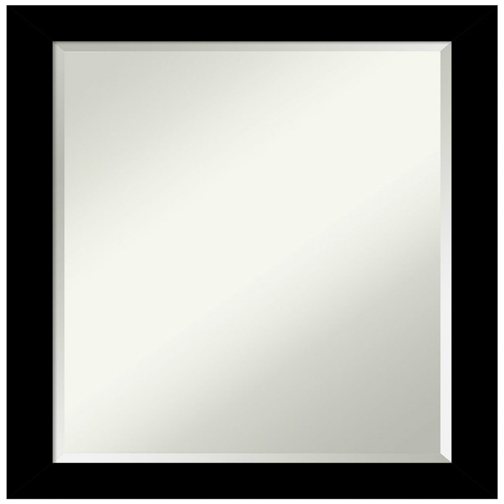 Amanti Art Black Bathroom Mirror for Over Sink, 27x21 Brushed Black Rectangle Vanity Mirror, Medium Modern Frame, Hangs Horizonally and Vertically, Bathroom Wall Decor, Beveled Edge
