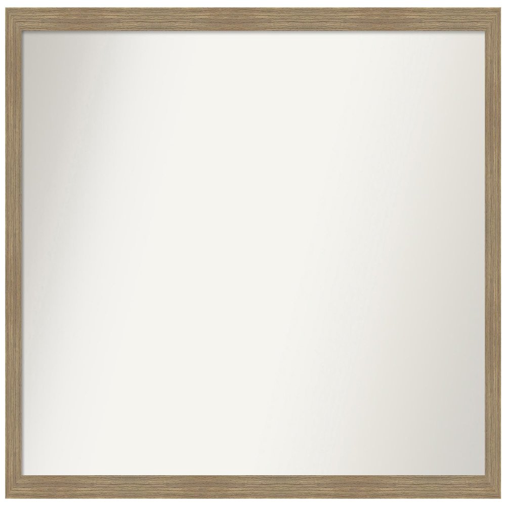 Amanti Art Brown Bathroom Mirror for Over Sink, 26x38 Woodgrain Stripe Mocha Rectangle Vanity Mirror, Large Casual Wood Frame, Hangs Horizonally and Vertically, Bathroom Wall Decor, Non-Beveled Edge