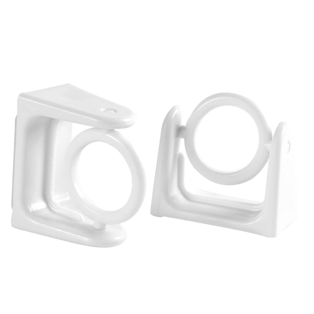 WOONEKY Curtain Rod Holder Window Pole Bracket Nail- Rotatable Sturdy for Bedroom Living Room Office