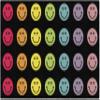 Flagship Carpets Rainbow Smileys in Black Criss-Cross Applesauce Educational Area Rug for Kids Room, Children's Classroom for Teaching & Playroom, 7'6" x 12', Black & Multi, Seats 28 view 1