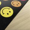 Flagship Carpets Rainbow Smileys in Black Criss-Cross Applesauce Educational Area Rug for Kids Room, Children's Classroom for Teaching & Playroom, 7'6" x 12', Black & Multi, Seats 28 view 3