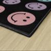 Flagship Carpets Rainbow Smileys in Black Criss-Cross Applesauce Educational Area Rug for Kids Room, Children's Classroom for Teaching & Playroom, 7'6" x 12', Black & Multi, Seats 28 view 4