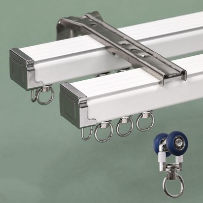 YJLTKL Curtain Pole, for Curtain Rail with Track Curtain System Bed Curtains, Shower Room Divider, Bay Windows, RV, Aluminum Alloy (Color : Wall-A2, Size : 1.4m/4.59FT)