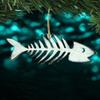 Halloween Fish Skeleton Wooden Ornaments by G. DeBrekht | Thanksgiving Halloween Decor - 8199528 SINGLE piece view 1