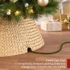 Best Choice Products 24in Christmas Tree Collar, Woven Hyacinth 3-Piece Holiday Rattan Tree Skirt Accessory for Home w/Cord Cut-Out - Natural view 3