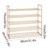GRFIT Entryway Shoe Rack 5 Tier Shoe Rack Metal Storage Stand Shelf Organizer Space-Saving and Versatile Rack for Living Room Bedroom Kitchen Shoe Organizer (Size : 1) view 3