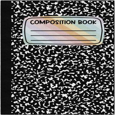 Flagship Carpets Composition Notebook Educational Area Rug for Kids Room Seating Dcor, Children's Classroom, Play Carpet for Teaching and Playroom, 7'6" x 12'