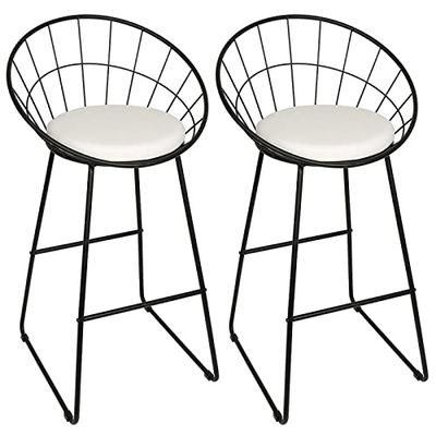 HASMI Bar Stools 2Pcs/Set Modern Nordic Iron Art Bar Chair Coffee Shop Milk Tea Shop Simple Bar Stool Household High Stool Bar Chair Bar Chairs